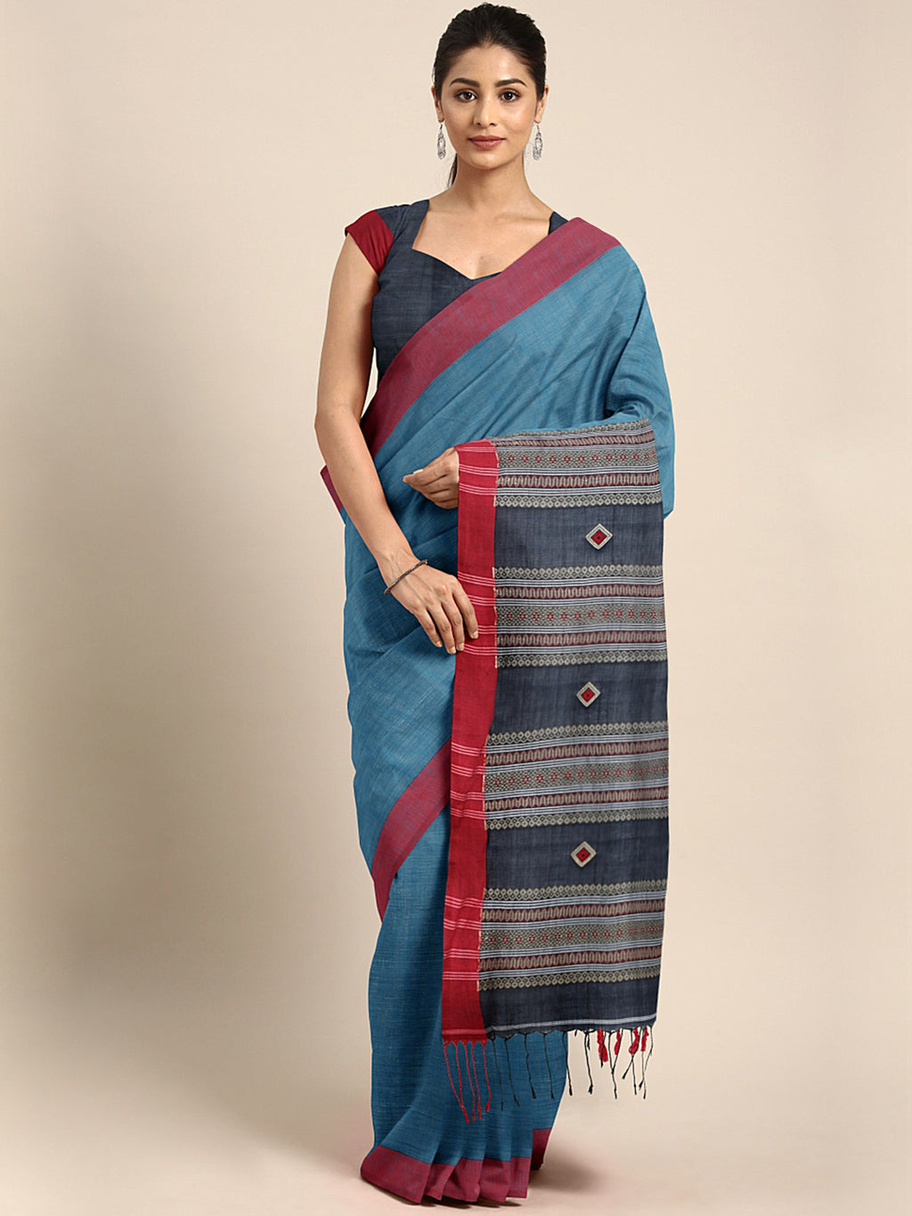 Blue Jamdani Woven Design Saree With Blouse Piece SHBESA0058 SHBESA0058-Saree-Kalakari India-SHBESA0058-Geographical Indication, Hand Crafted, Handloom, Heritage Prints, Jamdani, Natural Dyes, PureCotton, Sarees, Sustainable Fabrics, West Bengal, Woven-[Linen,Ethnic,wear,Fashionista,Handloom,Handicraft,Indigo,blockprint,block,print,Cotton,Chanderi,Blue, latest,classy,party,bollywood,trendy,summer,style,traditional,formal,elegant,unique,style,hand,block,print, dabu,booti,gift,present,glamorous,af